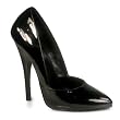 6 Inch Sexy High Heel Shoes Classic Pump With V-Cut Topline Black Patent