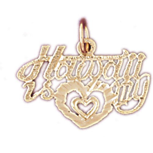 14kt Yellow Gold Hawaii My Love Pendant