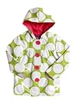 NWT Girls polka dot hooded raincoat - lime
