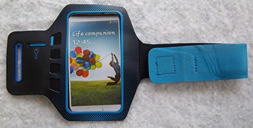 Neoprene Armband for any cell phone which Screen less than 5 inch, including iPhone 6/5/5s/5c/4s/4, Samsung S5/S4/S3, iPod Touch, LG, with Key &amp; Small Money pocket, for workouts, running, cycling, or any fitness activity outside or in the gym (Blue)