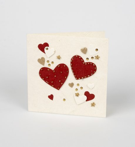 Traidcraft Handcrafted Hearts Valentine Card