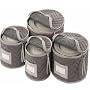 China Dinnerware Storage - Deluxe Quilted Microfiber (Light Gray) (12"H x 12.25"W x 6"D)