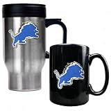 NFL Detroit Lions Travel Mug & Ceramic Mug Set - Primary Logo