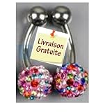 Piercing Nombril Strass Multicolore Forme Banane