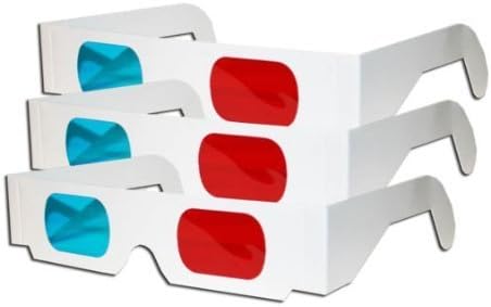 EasiLife 5 pairs 3D Glasses - Red and CYAN Anaglyph, White Multipack
