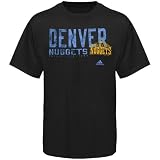 adidas Denver Nuggets Black Fringed T-shirt