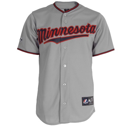 MLB Men's Minnesota Twins Jason Kubel Grey Short Sleeve 6 Button Synthetic Replica Baseball Jersey Spring 2012  (Grey, X-Large)