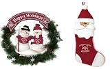 Mississippi State Bulldogs Christmas Wreath/Santa Stocking Gift Package