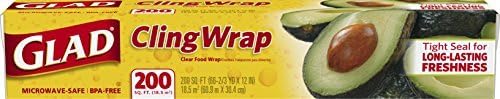 Glad ClingWrap Plastic Wrap, 200 Square Foot Roll (Case of 12) by Glad Food Storage
