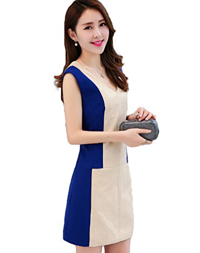 (ディーコッテ)D'Kotte バイカラー タイト ドレス ワンピース きれいめ 大人 上品 ひざ 丈 aライン レディース ノースリーブ 半袖 ワンピ neax165