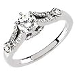 14K White Gold Modish Diamond Engagement Ring (Center stone is not included)