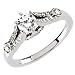 14K White Gold Modish Diamond Engagement Ring (Center stone is not included)
