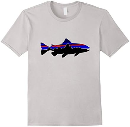 Men's Patagonia Fish T Shirt Gift for Mens, Womens, Kids Large Silver