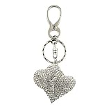 Swarovski Crystal Double April Birthstone Heart Bag Charm
