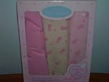 Bon Be'be 3 Pack Flannel Recieving Blankets Pretty in Pink