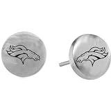 Team Titanium Denver Broncos Steel Button Logo Earrings