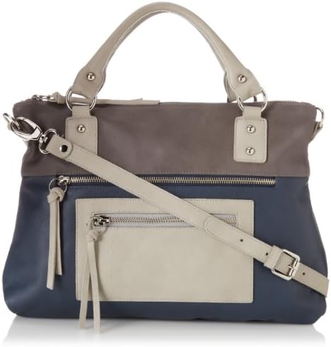 Pietro Alessandro Chloe Top Handle Bag,Navy/Charcoal/Grey,One Size