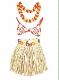 TIKI HULA GRASS SKIRT SET - JUNIOR MISS - HAWAIIAN HULA OUTFIT