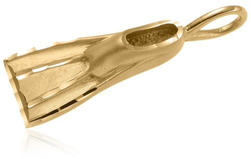 14k Yellow Gold Scuba Fin Charm