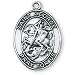 Sterling Silver St George Medal and 24-inch Chain