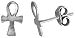 Tiny Sterling Silver Ankh Stud Earrings