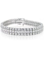 Bling Jewelry Great Gatsby Inspired Sterling 3 Row Classic CZ Tennis Bracelet