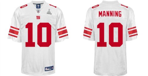 2012 Super Bowl Xlvi NEW York Giants #10 Eli Manning White Jerseys Authentic Football Jersey Size 48-56 (Please Select the Size When You Order, Can Do Drop Shipping) (L/50)
