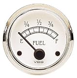 VDO 301733 Cockpit Royale Style Electrical Fuel Gauge 2 1/16 Diameter For Select VDO Senders, 10-180 Ohms