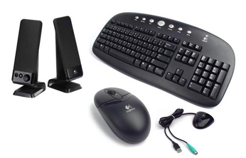 Logitech Cordless Desktop Keyboard, Mouse, and Stereo Speakers