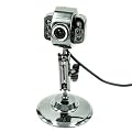 USB Webcam with Microphone and LED Lights - Metal Finish