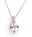 Kunzite Pendant 12.50k Kunzite and 0.75k G.v.v.s Brilliant Diamonds Set on the Front and the Side of the Pendant Damiani Style Design Made in Italy ( Gold Chain Included)