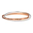14k Rose Gold Plated Sterling Silver I Love You Two-Tone Crossed Bracelet