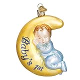 Old World Christmas Baby's First Dreamtime Glass Blown Ornament