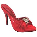 Womens Diamante Front High Heel Satin Sandals