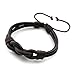 JewelrieShop Young and Cool Handmade Countryside Style Genuine Real Leather Braid Infinity Lock Bracelet,Adjustable
