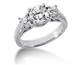 0.50CTW Trellis Three Stone Diamond Ring in 14k White Gold