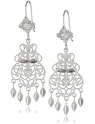14k White Gold Chandelier Ladies Earrings