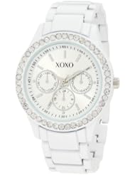 XOXO Womens XO5408  White Bracelet With Rhinestones Accent  Watch