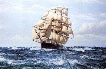 Racing Home - 'The Cutty Sark', Art Poster by M Dawson