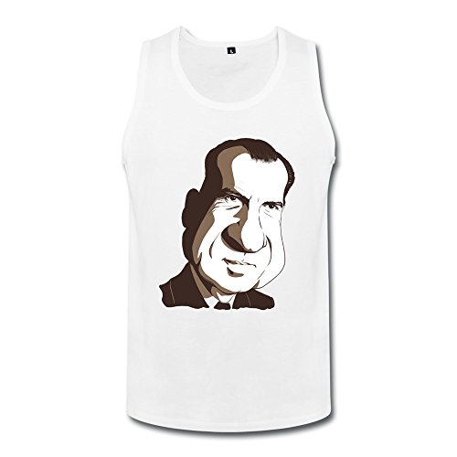 YIRONG Men's Politician Richard Milhous Nixon Tank Top Size M White