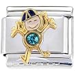 Crystal Gem Boy December Birthstone Italian Charm