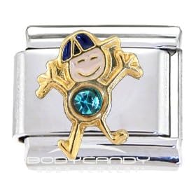 Crystal Gem Boy December Birthstone Italian Charm