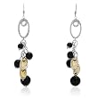 Made in Italy Pleasant Earrings With 1.65ctw Cubic zirconia and Onyxes 14K/925 Gold plated Silver. Total item weight 23.9g Length 93mm