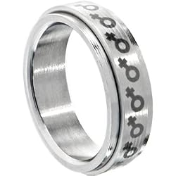 316L Surgical Steel Female Gay Pride Spinner Ring