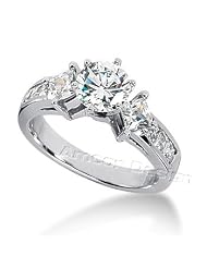 14k White Gold Round & Princess Cut Diamond Promise Engagement Ring (1.35ct.... by 