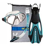 U.S. Divers Admiral 2 Snorkeling Mask, Total Dry Snorkel, Proflex FX Fins & Mesh Bag