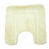 Square Design Cream Bathroom Pedestal Mat