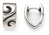 Sterling Silver Snap Hoop Earrings From The Swirl Collection by Zina