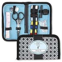 Home Chic Home Sewing Kit: Thread, Scissors, Pins, Buttons, Tape Measure & Thimble, Geometric