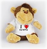 Monkey plush toy (Ingo) with I Love Kewpie T-Shirt